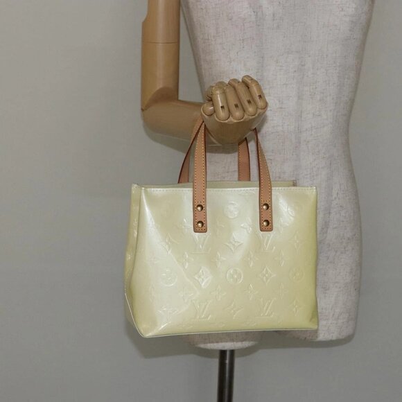 LOUIS VUITTON Monogram Vernis Reade PM Hand Bag Perle M91336 LV Auth 142816 - Picture 1 of 16